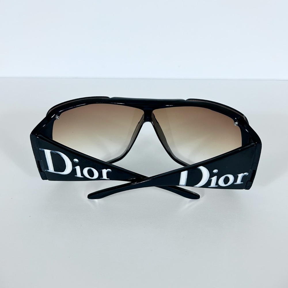 Vintage Dior John Galliano Y2K Oversized Black and White Sunglasses 2000s